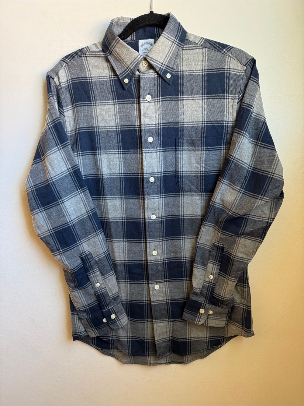 Brooks Brothers Navy & Gray Plaid Button-Down Shirt - Classic Plaid